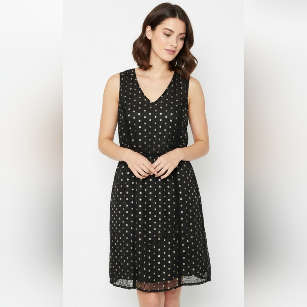 The Limited Black Perforated Dress Sleeveless Boho Coquette Retro 12